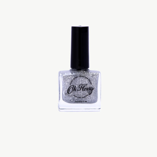 Oh Flossy Nail Polish - Authentic Silver Glitter