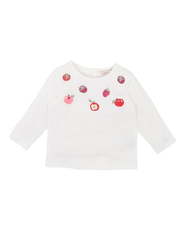Orchard Bloom Emb. L/S Fruit Tee - Cloud