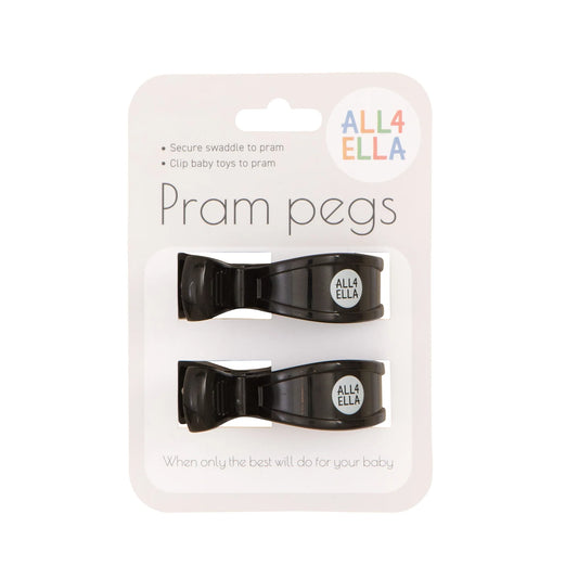 Pram Pegs 2Pk - Black