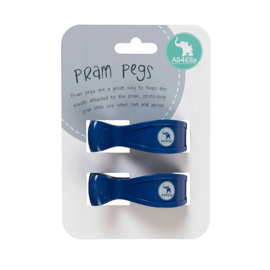Pram Pegs 2Pk - Navy Blue
