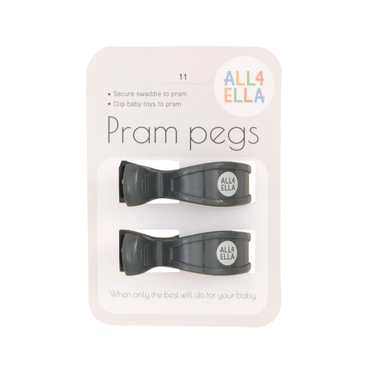 Pram Pegs 2 Pk - Charcoal