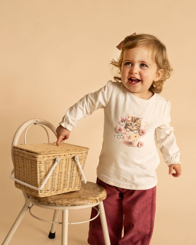 Fern Kitten L/S Tee - Snow