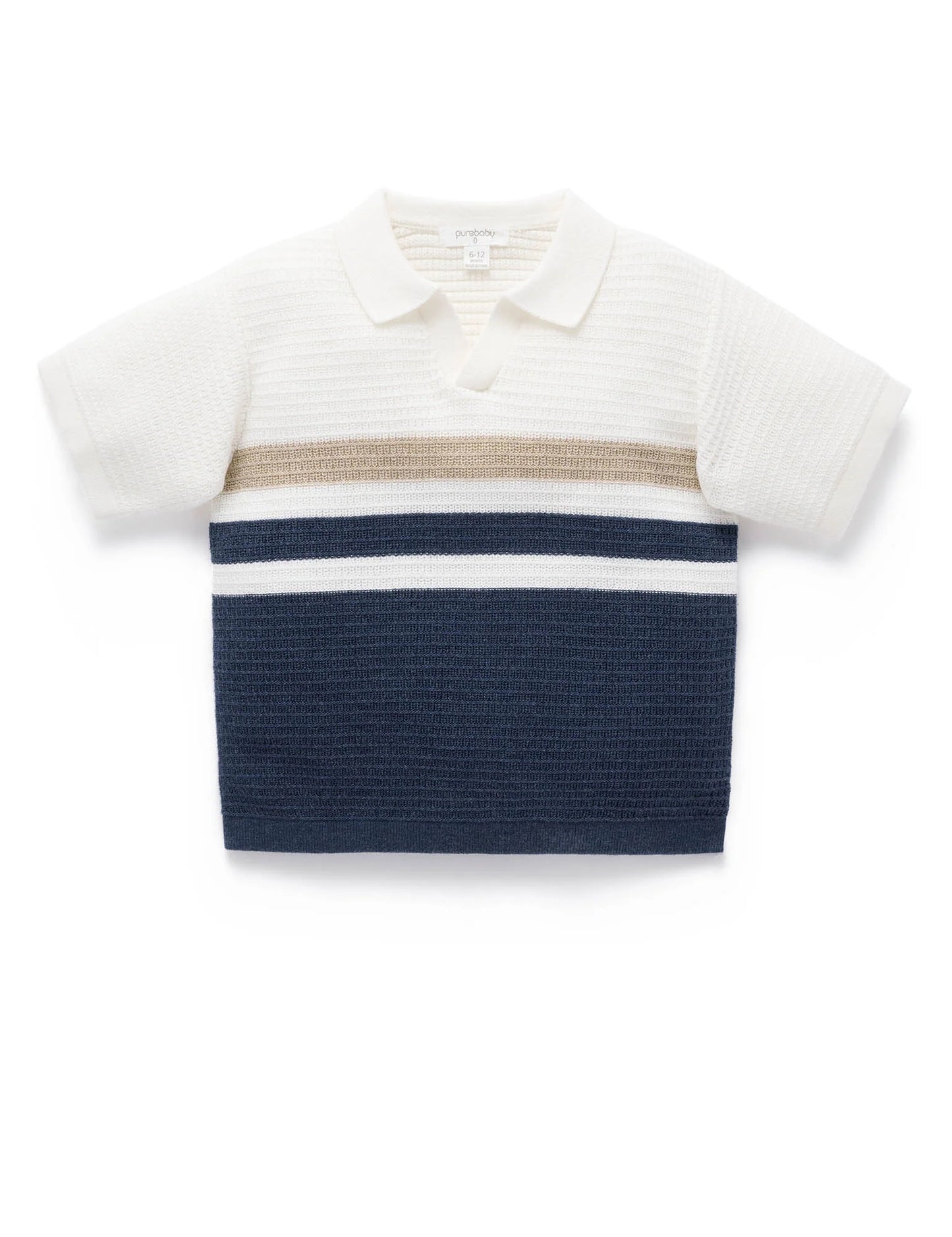 Knitted Polo - Textured Stripe