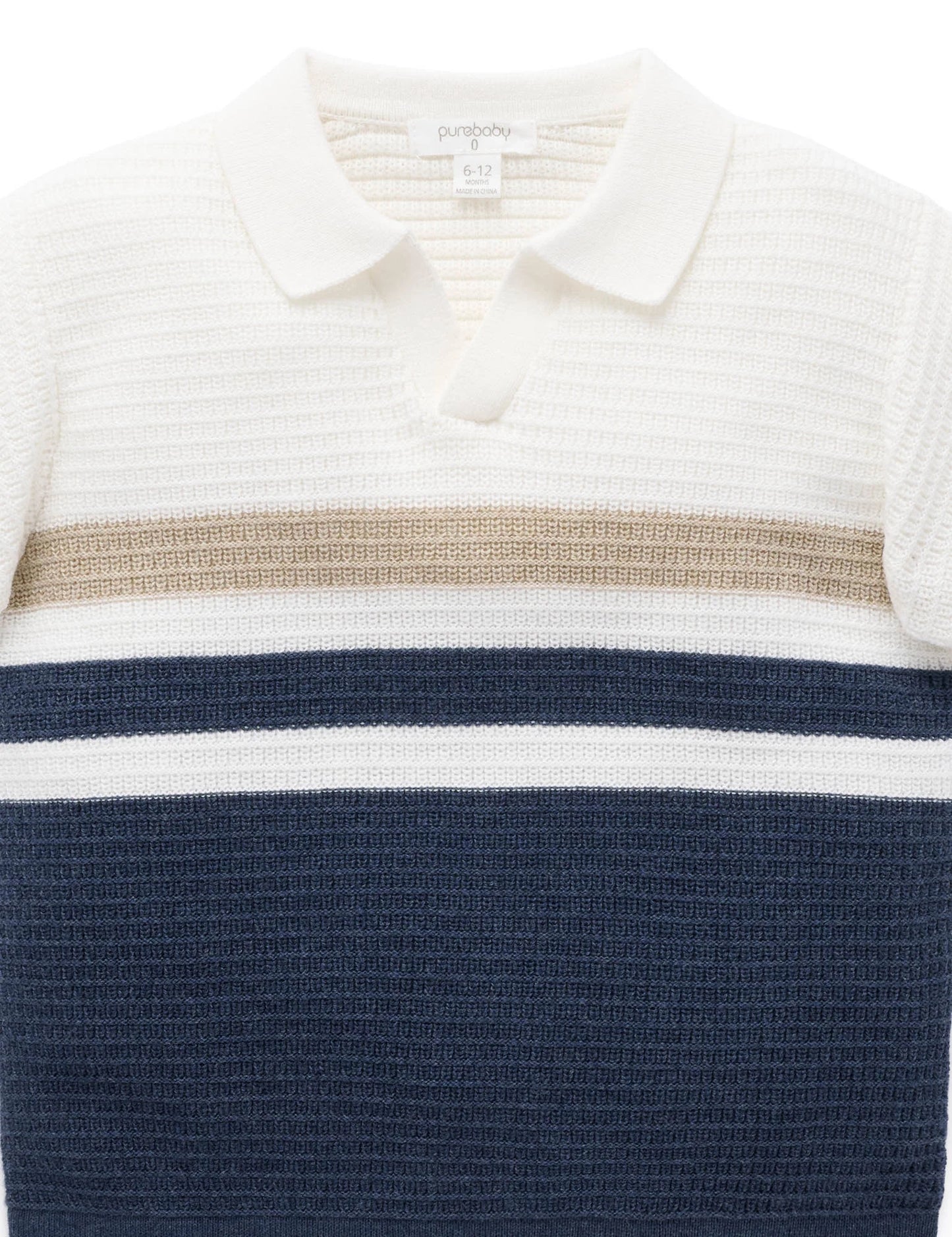 Knitted Polo - Textured Stripe