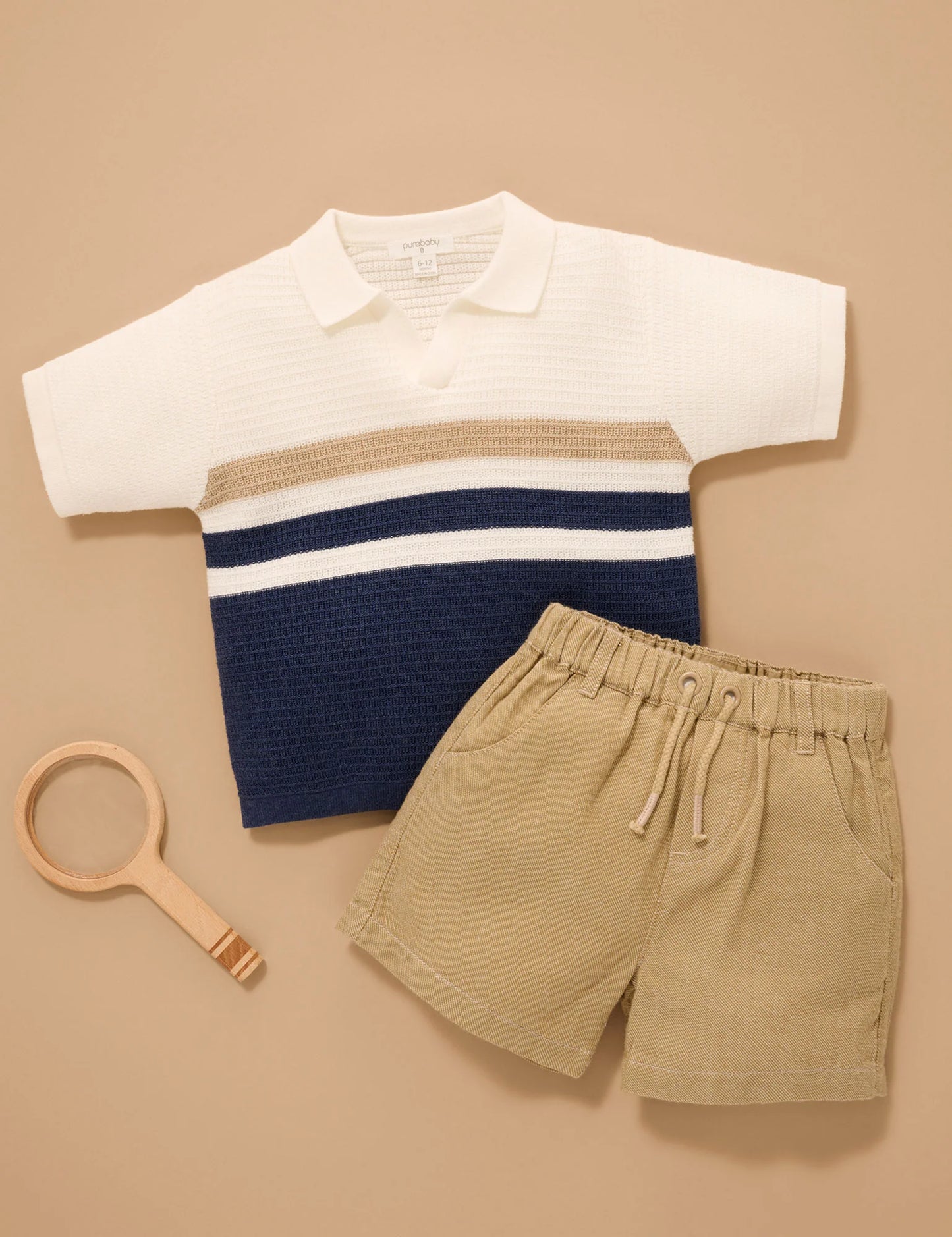 Knitted Polo - Textured Stripe