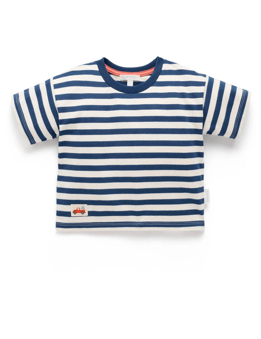 Heavy Weight Oversized Tee - Marine Stripe
