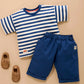 Heavy Weight Oversized Tee - Marine Stripe