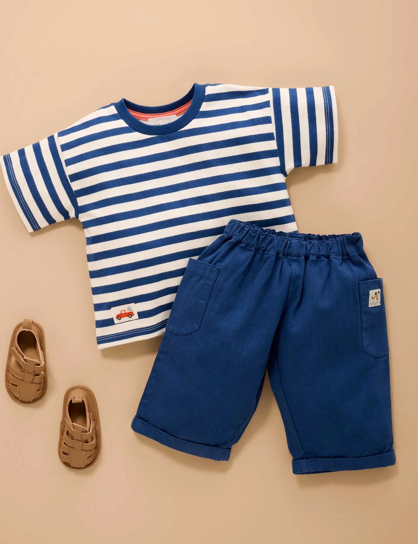 Heavy Weight Oversized Tee - Marine Stripe
