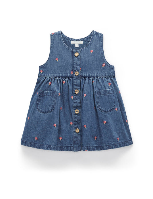 Purebaby Embroidered Toadstool Pinnie