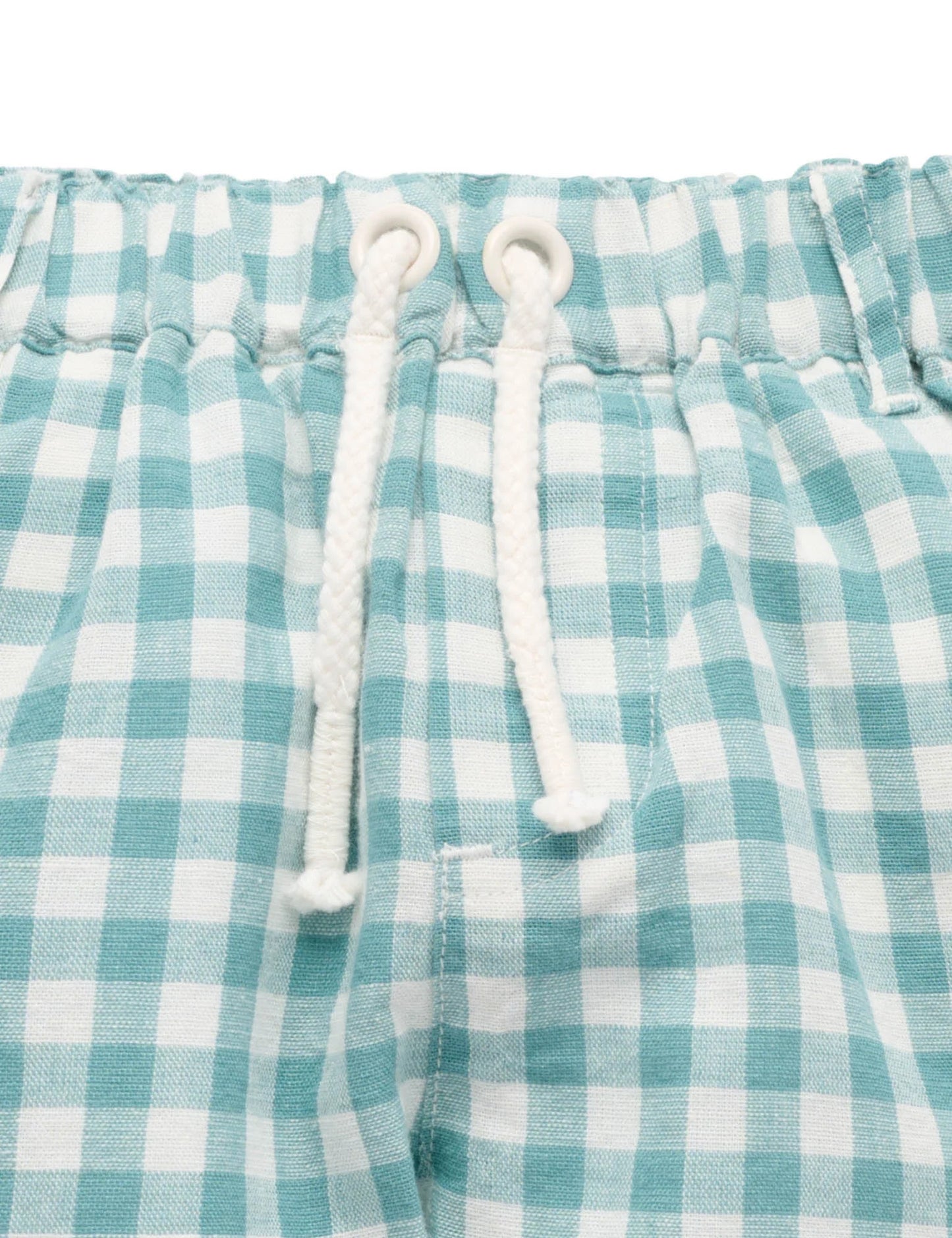 Pull on Gingham Shorts - Kingfisher Stripe
