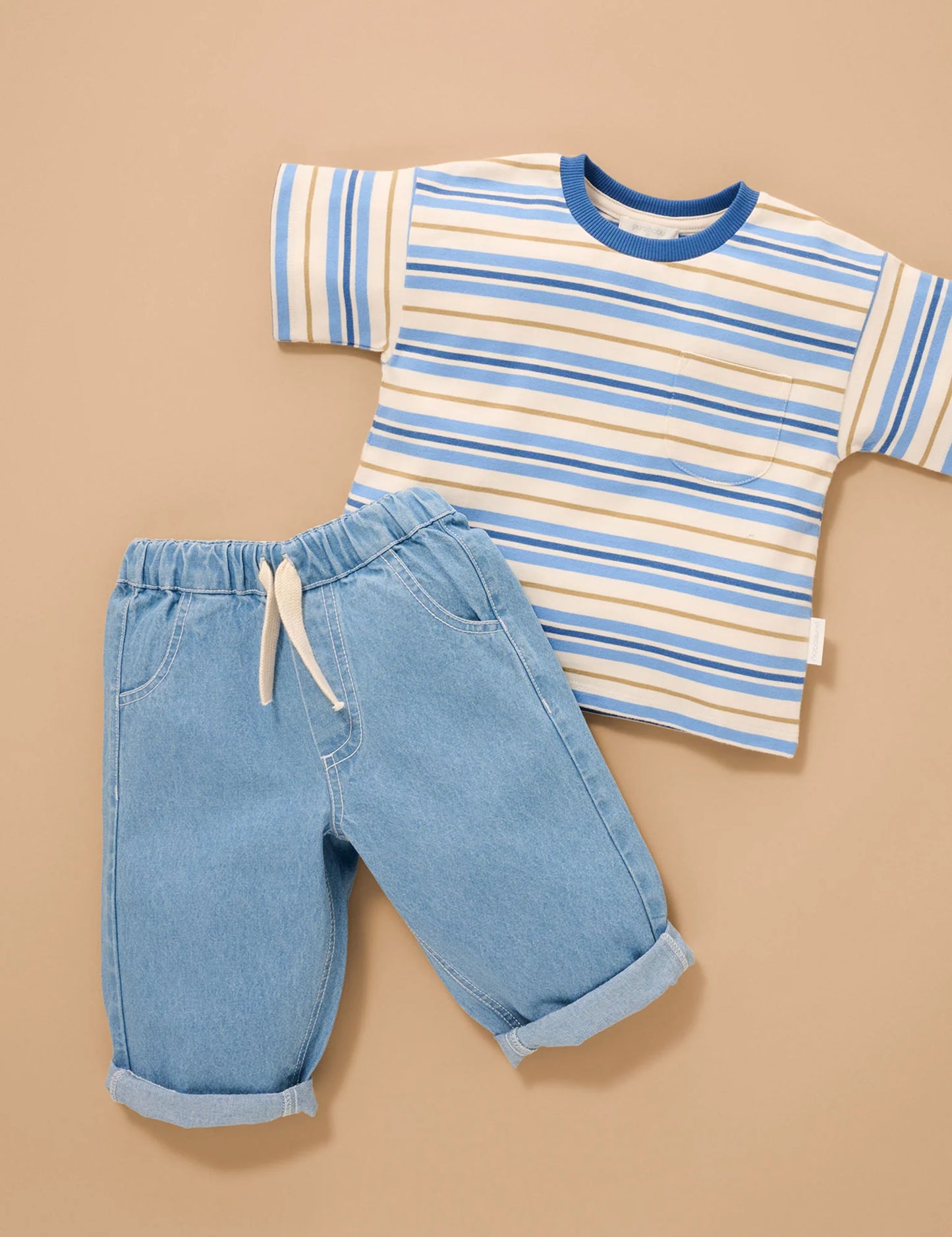 Striped Relaxed Tee - Bluejay Stripe