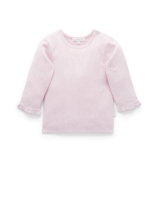 Pointelle Rib Layering Top - Primrose Melange