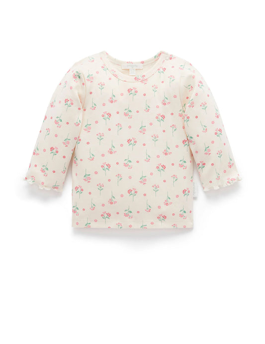 Pointelle Rib Layering Top - Woodland Print