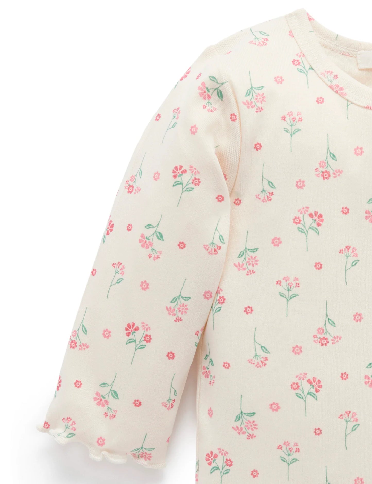 Pointelle Rib Layering Top - Woodland Print