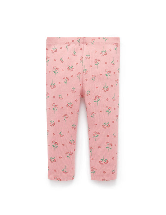 Thick Rib Leggings  - Woodland Flower Print