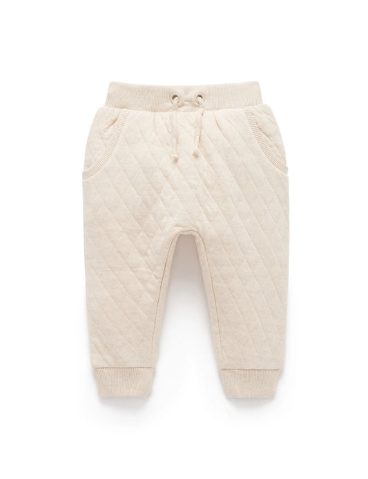 Quilted Track Pants - Cream