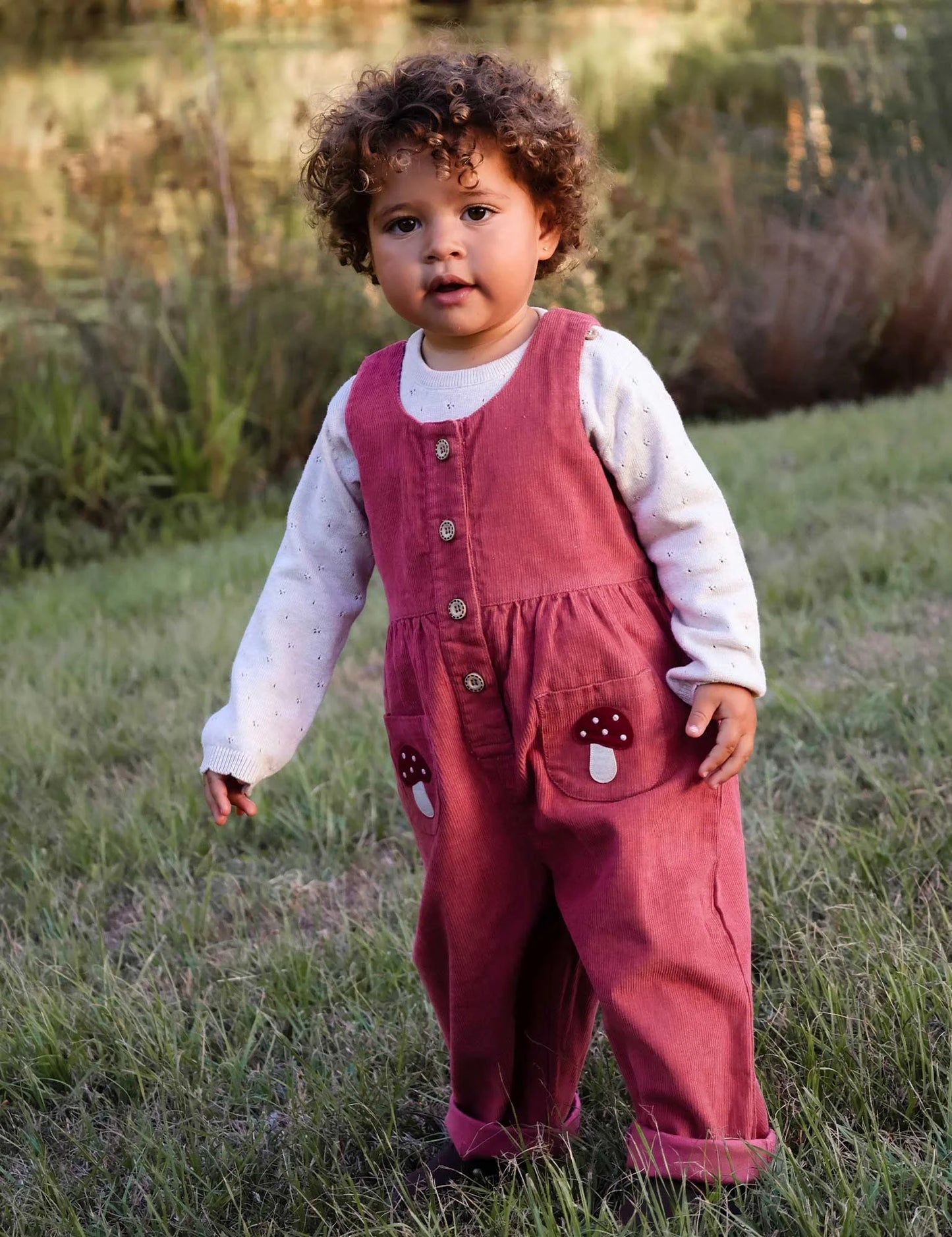 Corduroy Overalls - Toadstool