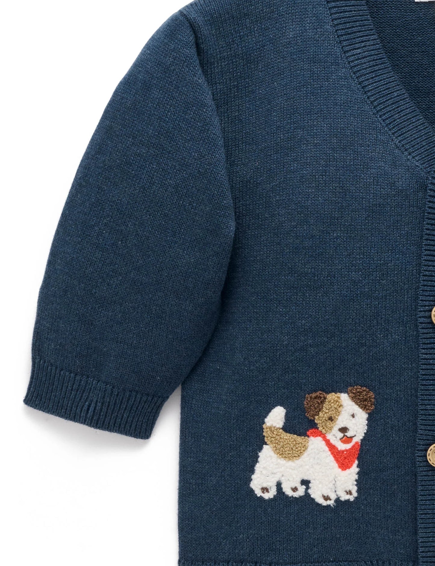 Doggy Cardigan - French Navy Melange