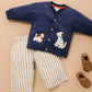Doggy Cardigan - French Navy Melange