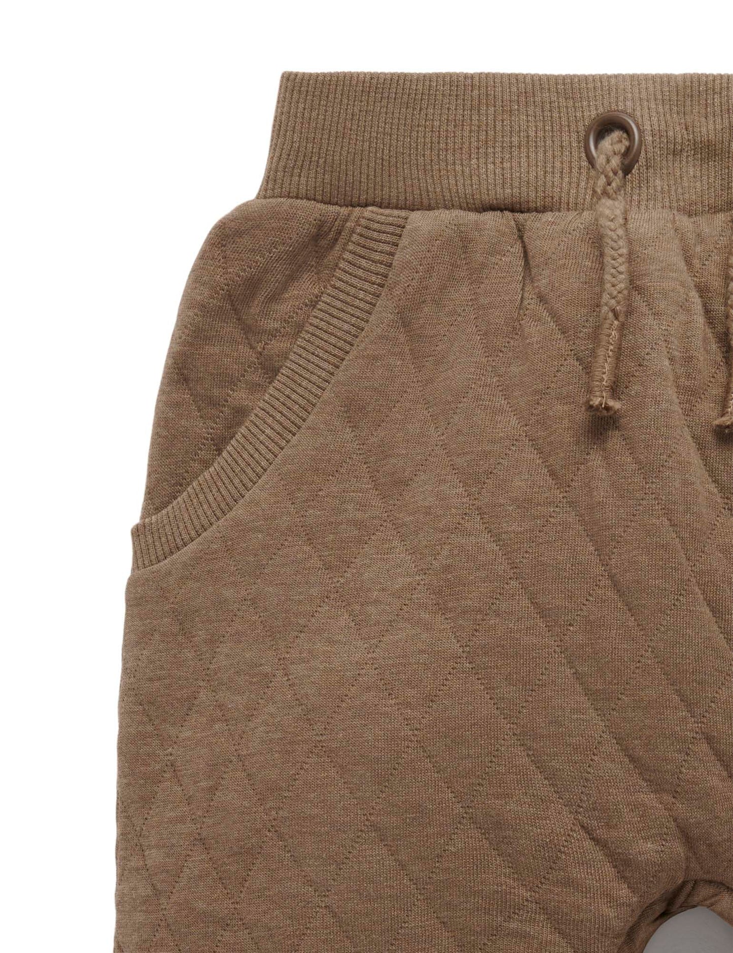 Quilted Track Pants - Oak Melange