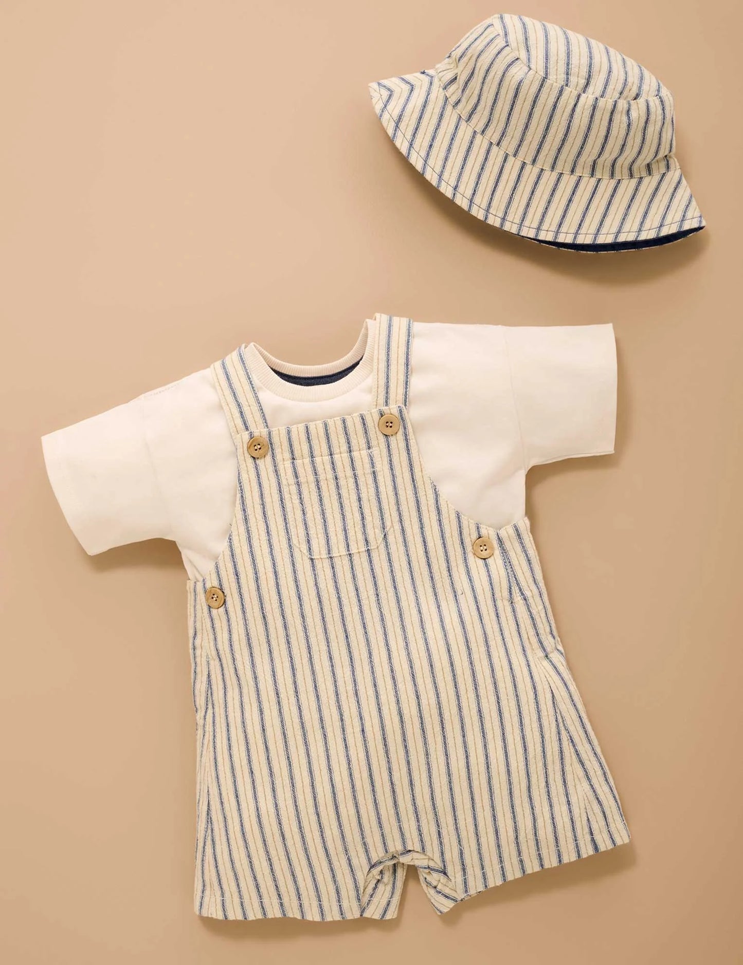 Relaxed Striped Overalls - Ticking Stripe