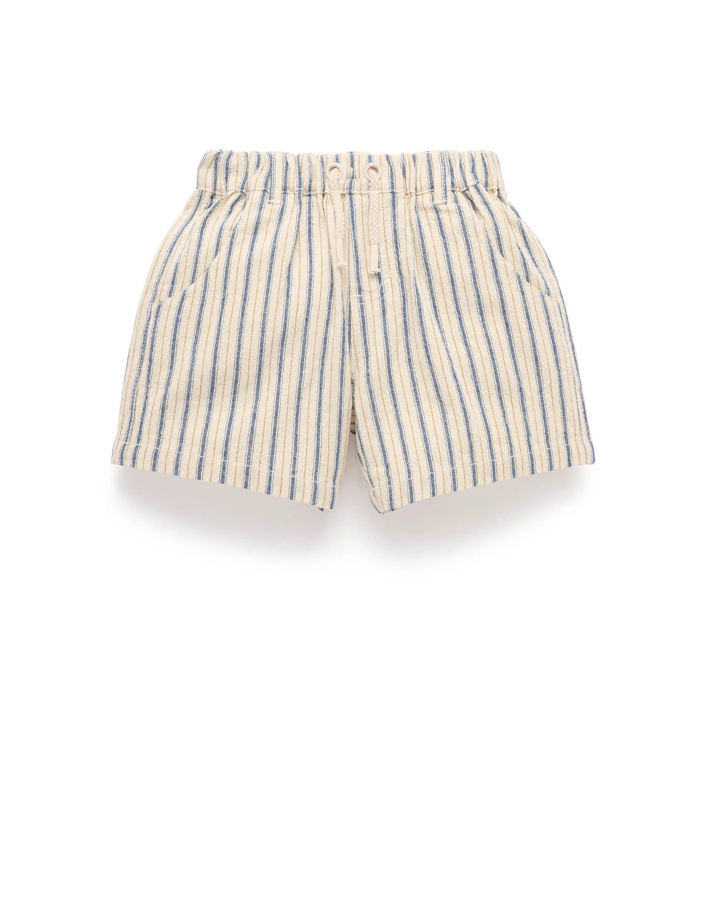 Pull On Striped Shorts - Ticking Stripe