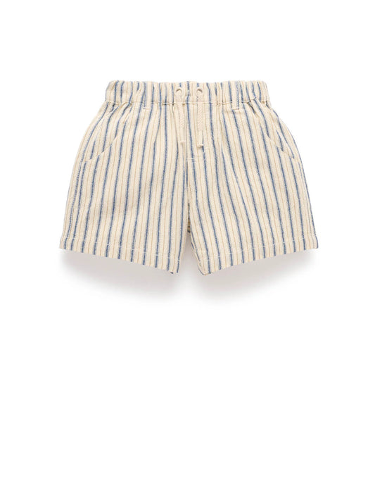 Pull On Striped Shorts - Ticking Stripe
