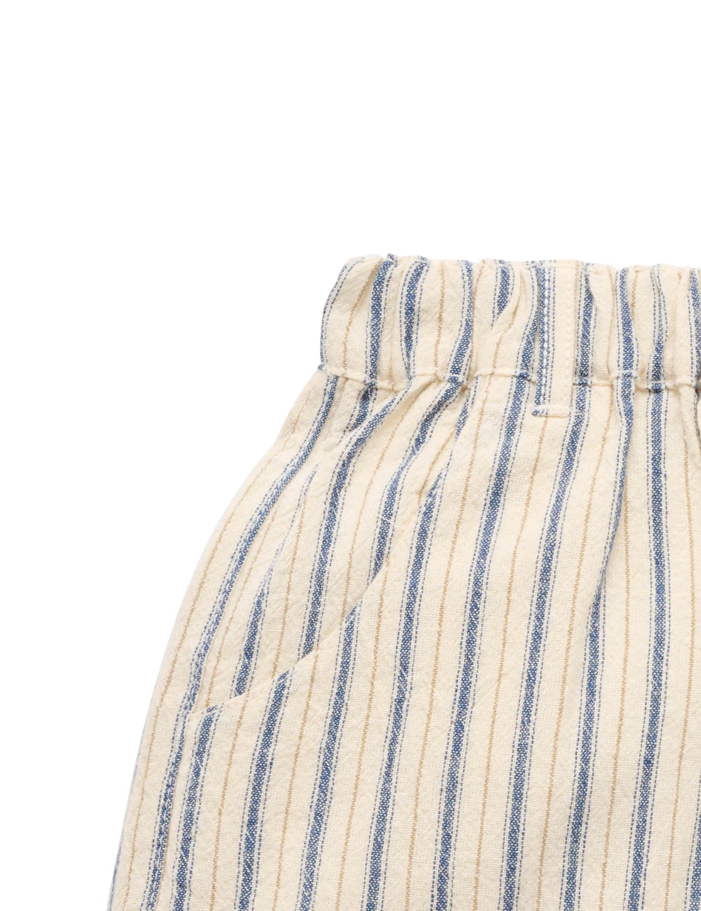Pull On Striped Shorts - Ticking Stripe