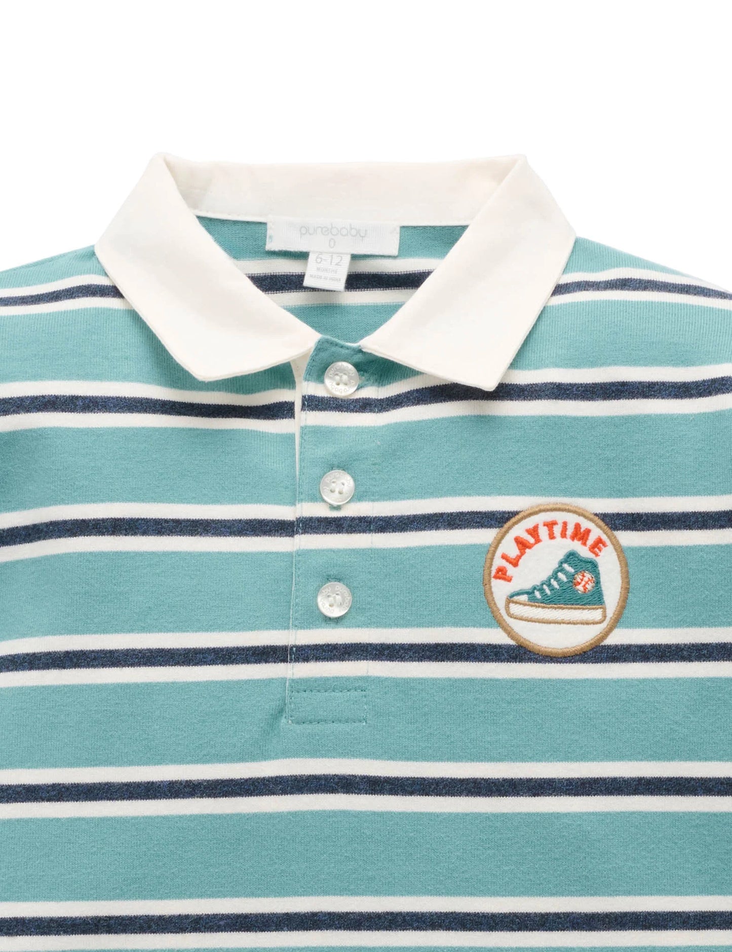 Relaxed Rugby Polo Shirt - Kingfisher Stripe