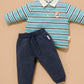 Relaxed Rugby Polo Shirt - Kingfisher Stripe