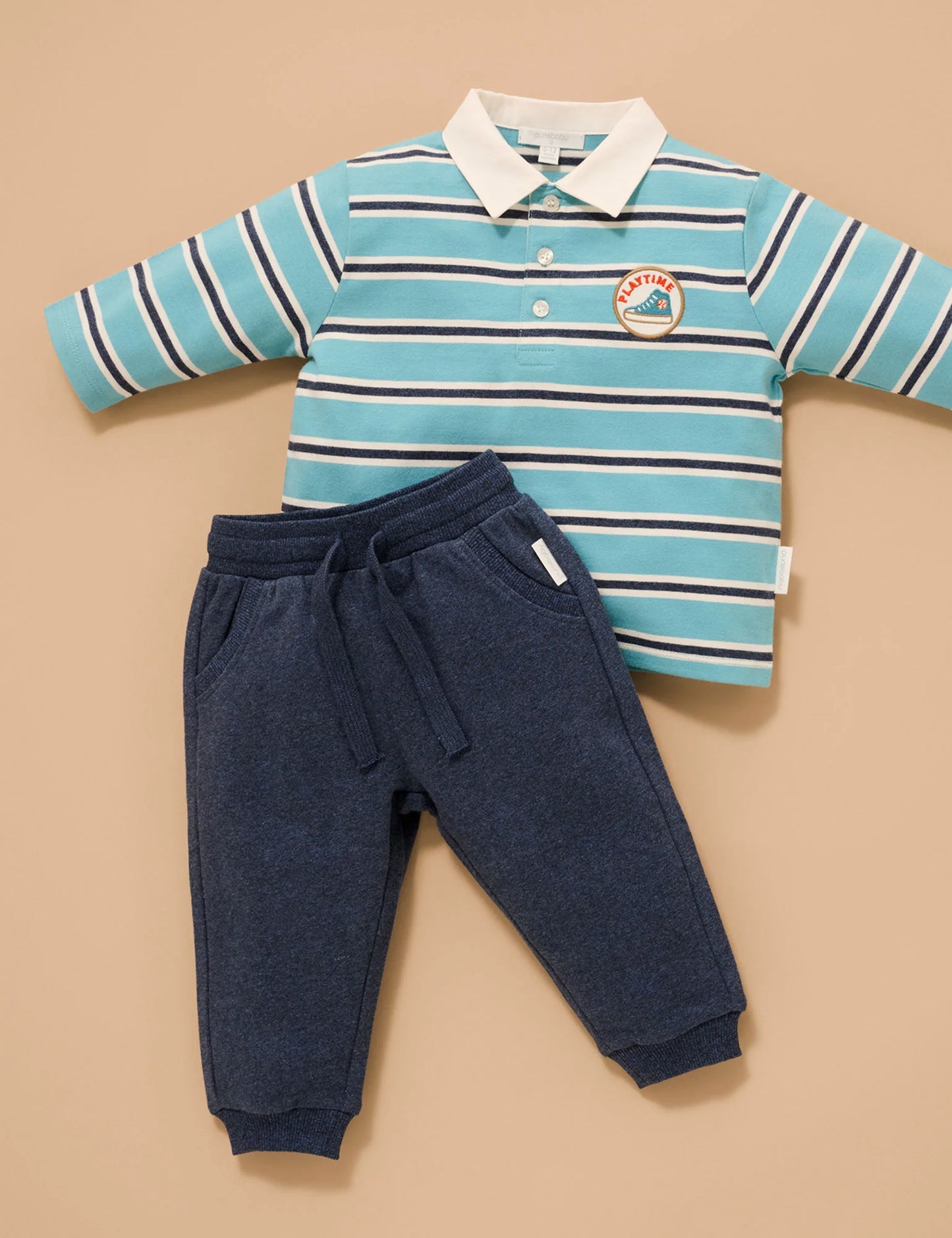 Relaxed Rugby Polo Shirt - Kingfisher Stripe