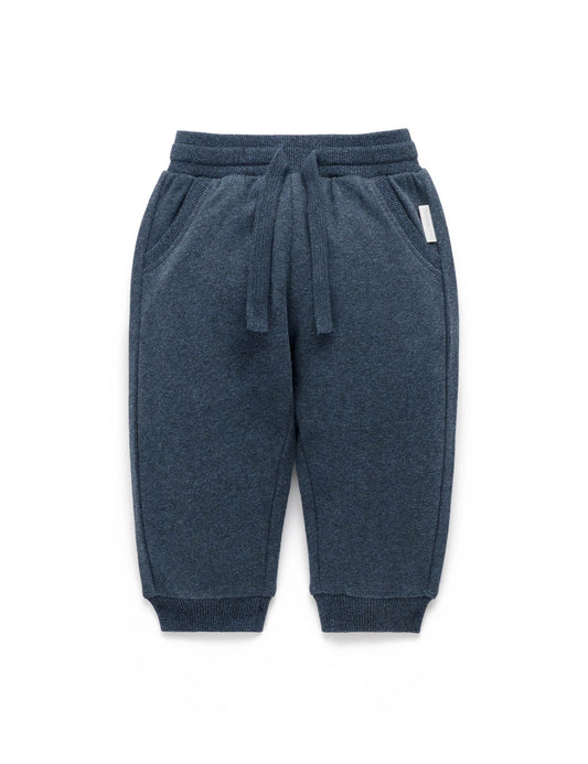 Slouchy Track Pants - Denim Melange