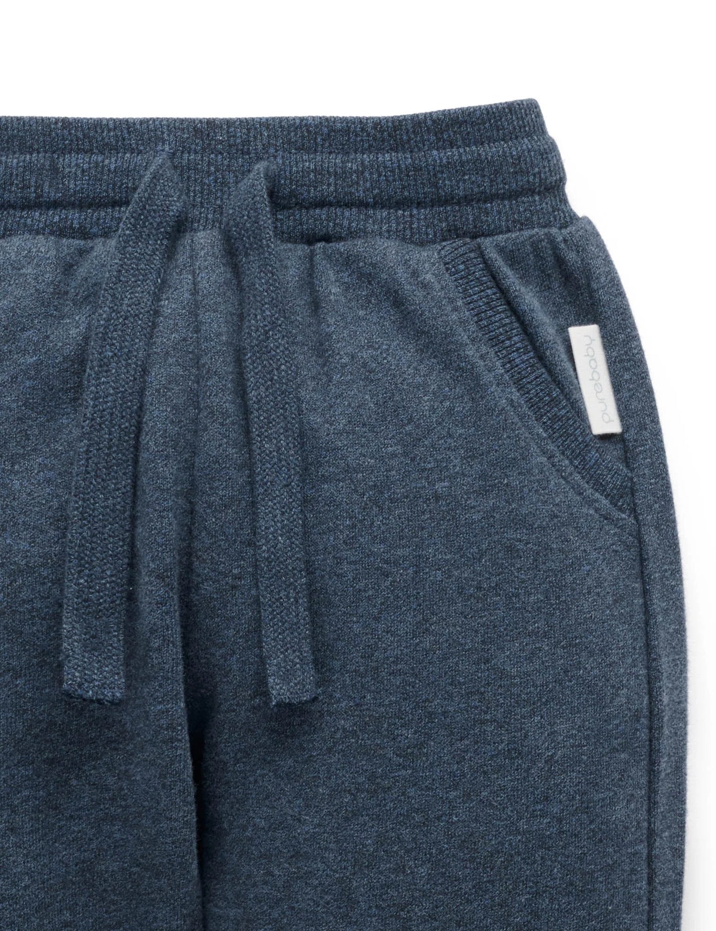 Slouchy Track Pants - Denim Melange