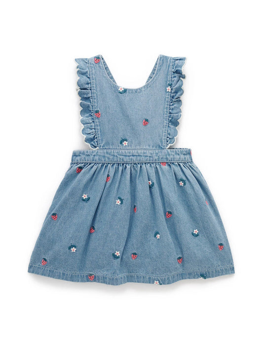 Embroidered Pinnie - Strawberry Broderie