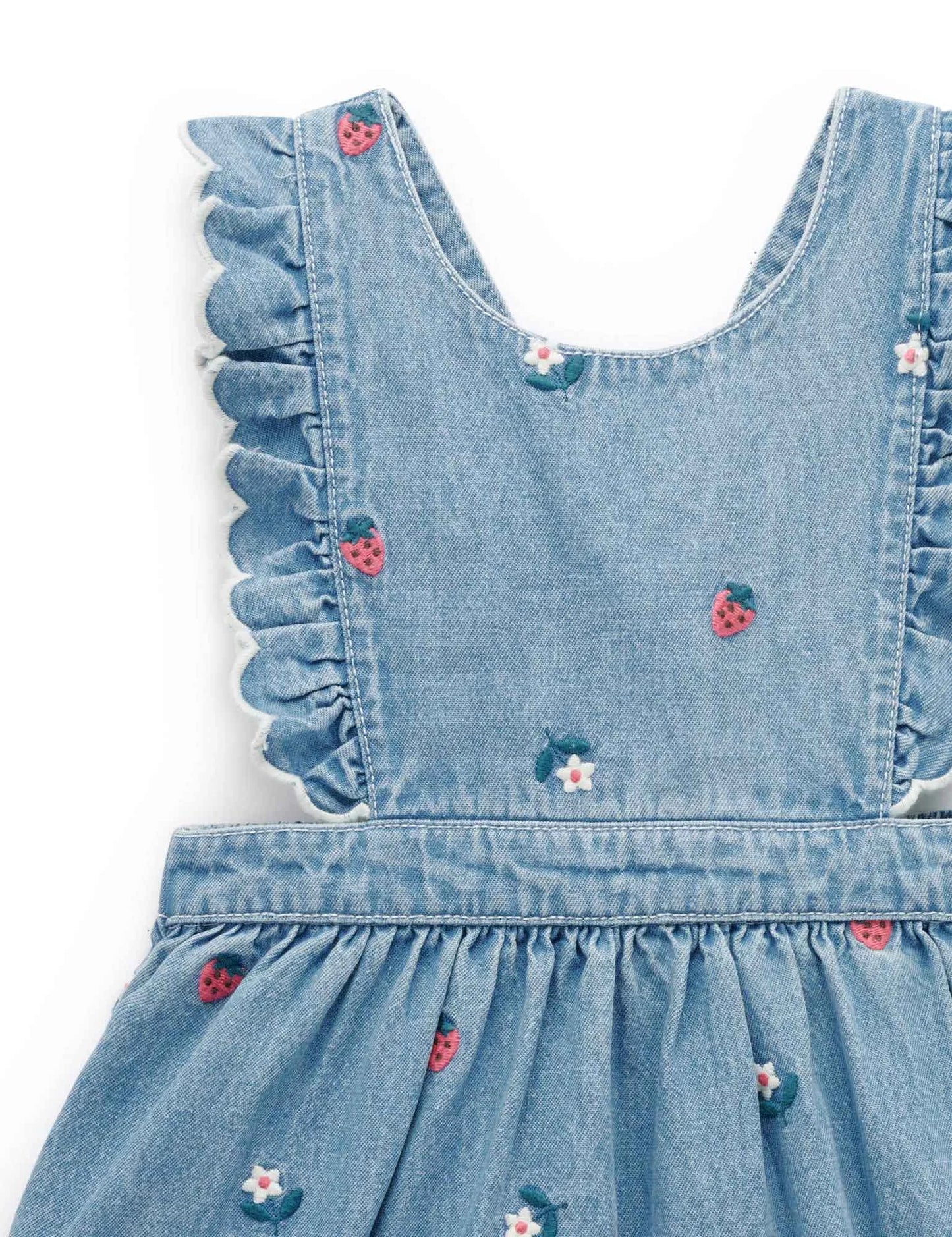 Embroidered Pinnie - Strawberry Broderie
