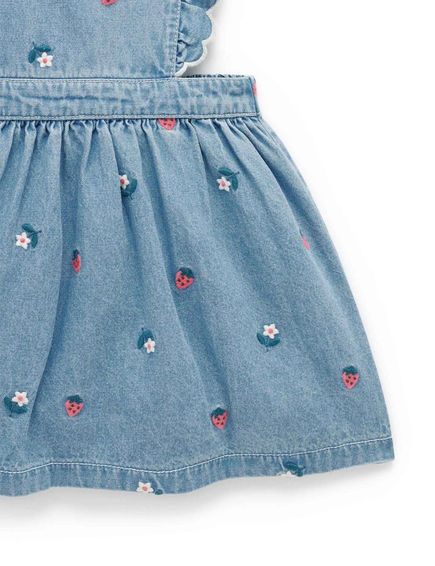 Embroidered Pinnie - Strawberry Broderie