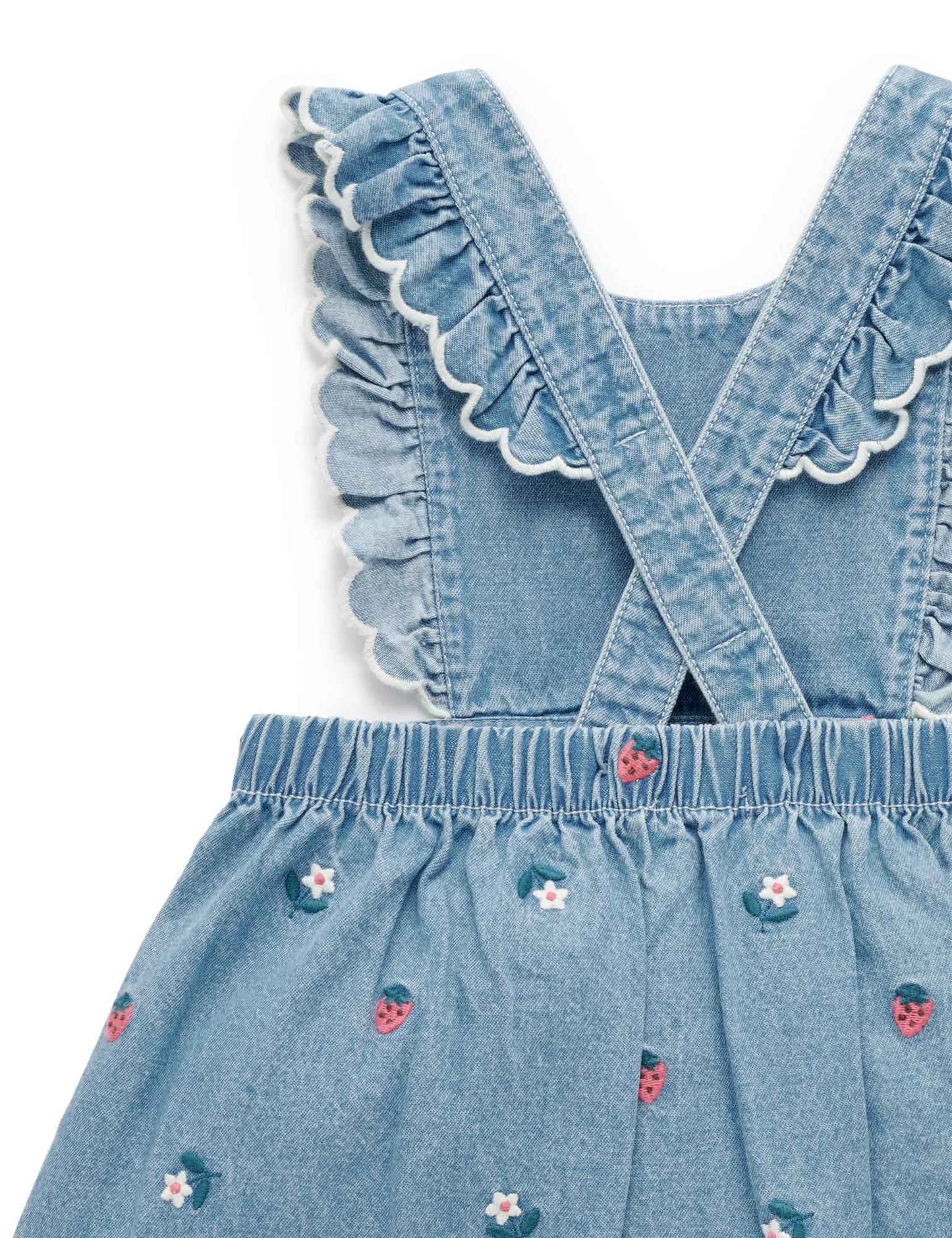 Embroidered Pinnie - Strawberry Broderie