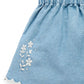 Scalloped Denim Shorts - Faded Denim
