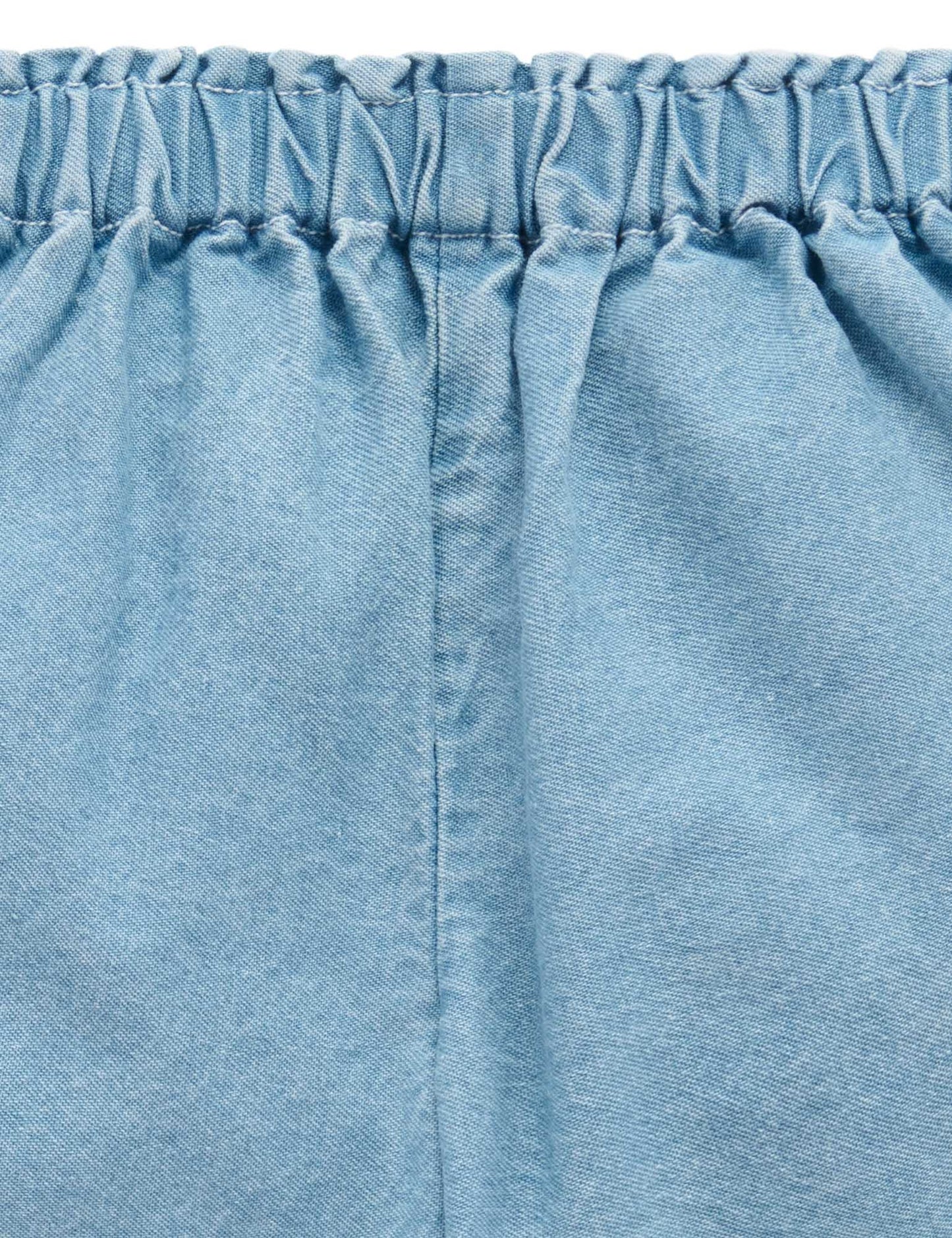 Scalloped Denim Shorts - Faded Denim