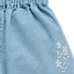 Scalloped Denim Shorts - Faded Denim