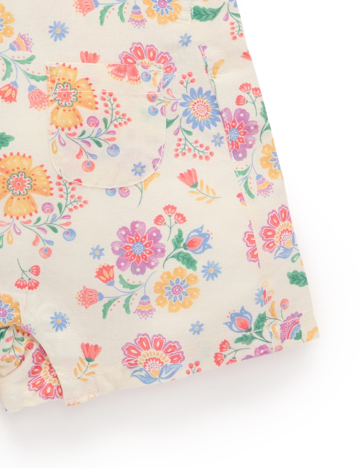Linen Blend Overall Set - Mexican Floral