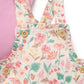 Linen Blend Overall Set - Strawberry Garden Floral