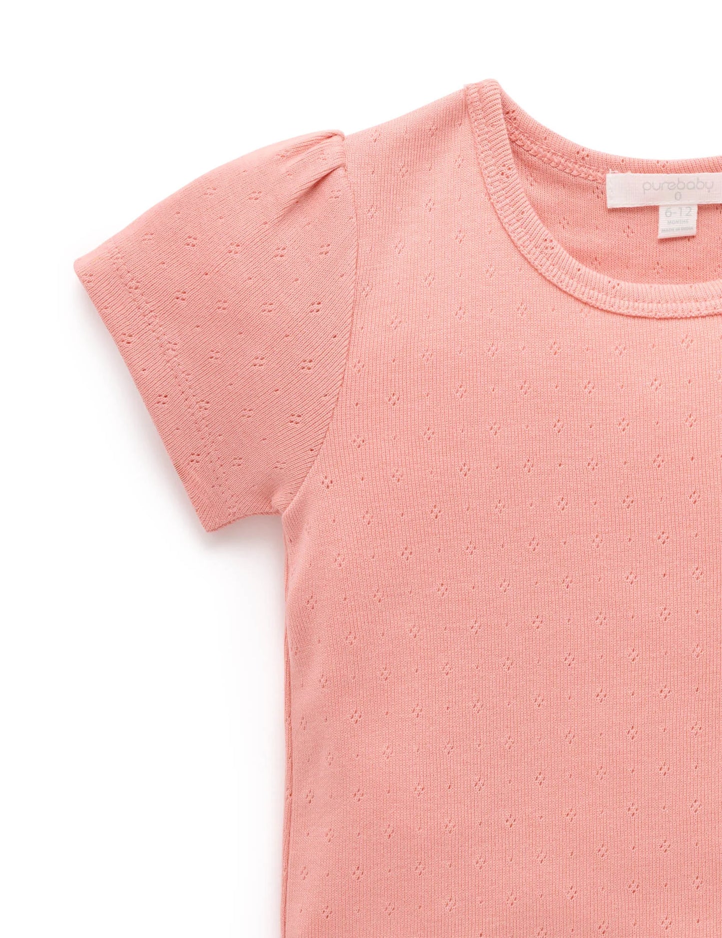 Pointelle Tee - Peach