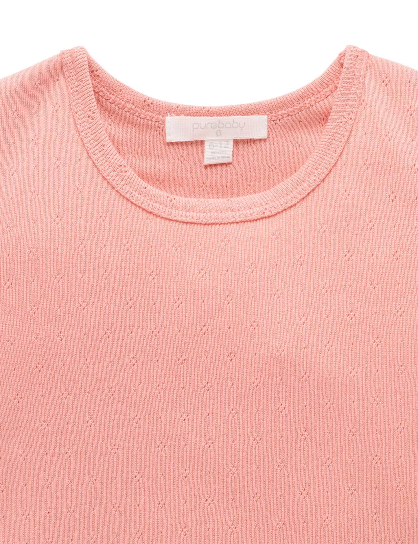 Pointelle Tee - Peach