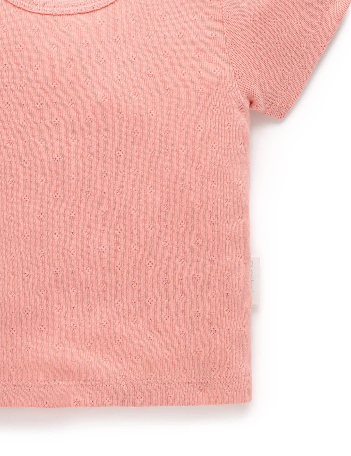 Pointelle Tee - Peach