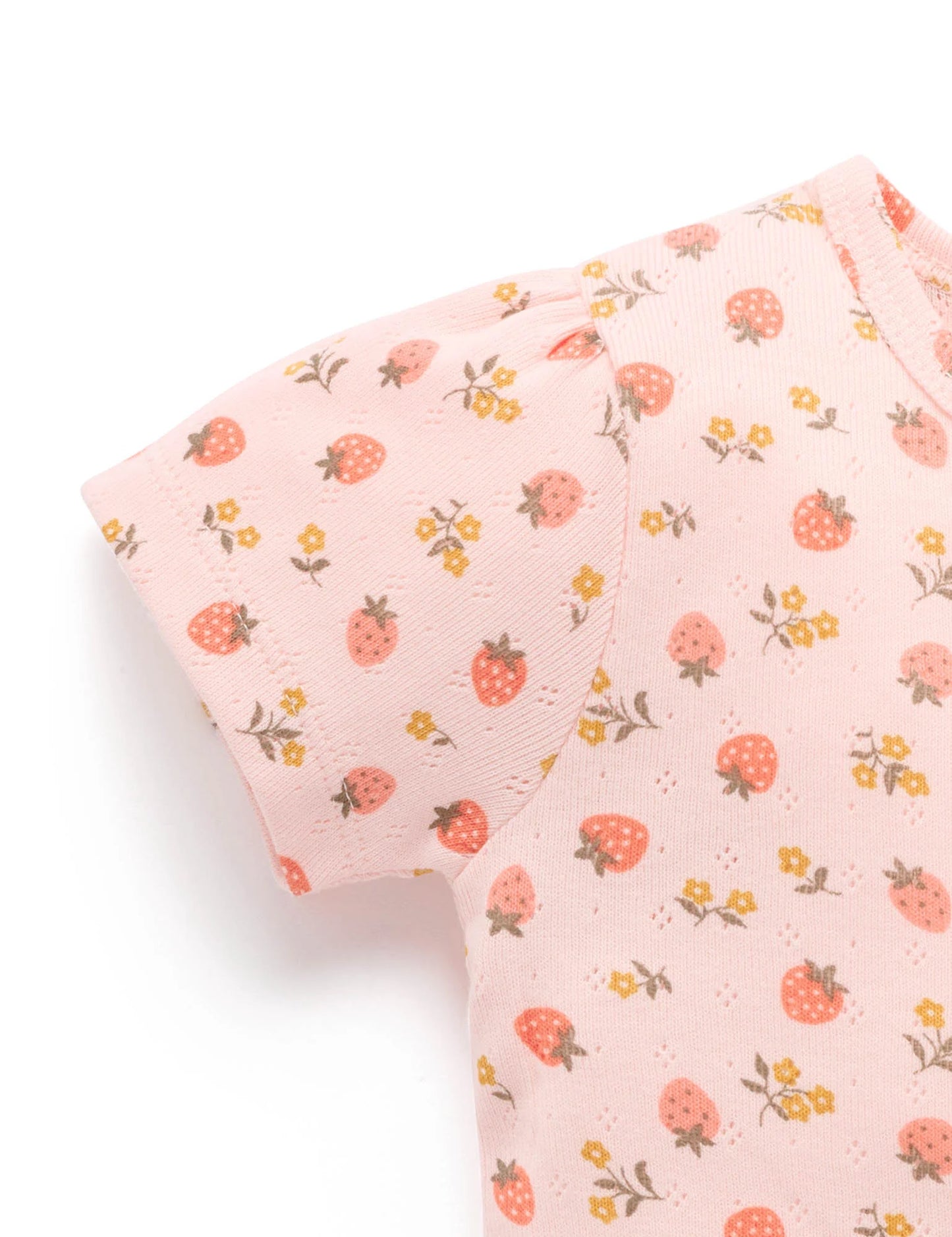 Pointelle Tee - Strawberry Print