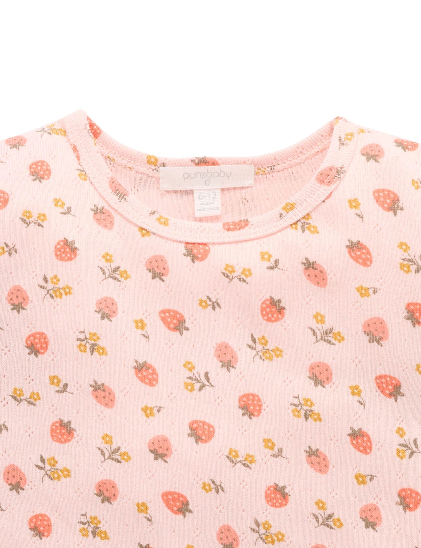 Pointelle Tee - Strawberry Print