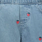 Embroidered Wide Leg Jeans - Large Strawberry Broderie