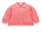 Eyelet Collar Cardigan - Peach Melange