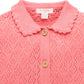 Eyelet Collar Cardigan - Peach Melange